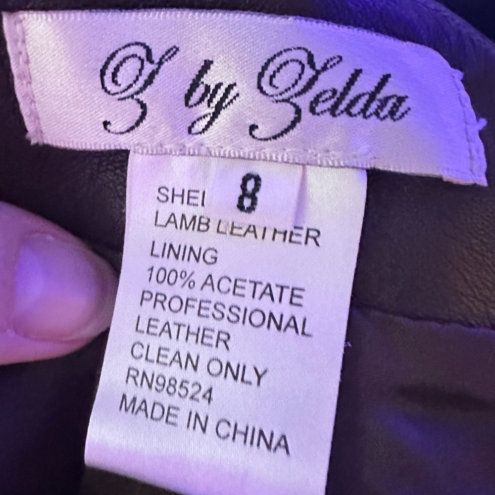 VTG Y2K Z by ZELDA 8 100% Lambs Leather brown midi skirt quiet luxury - Picture 6 of 8
